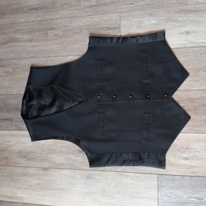 Kenneth Cole Reaction Black Formal Vest With Faux Pockets